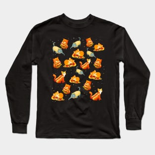 Crazy Space Cat  taco Food Long Sleeve T-Shirt